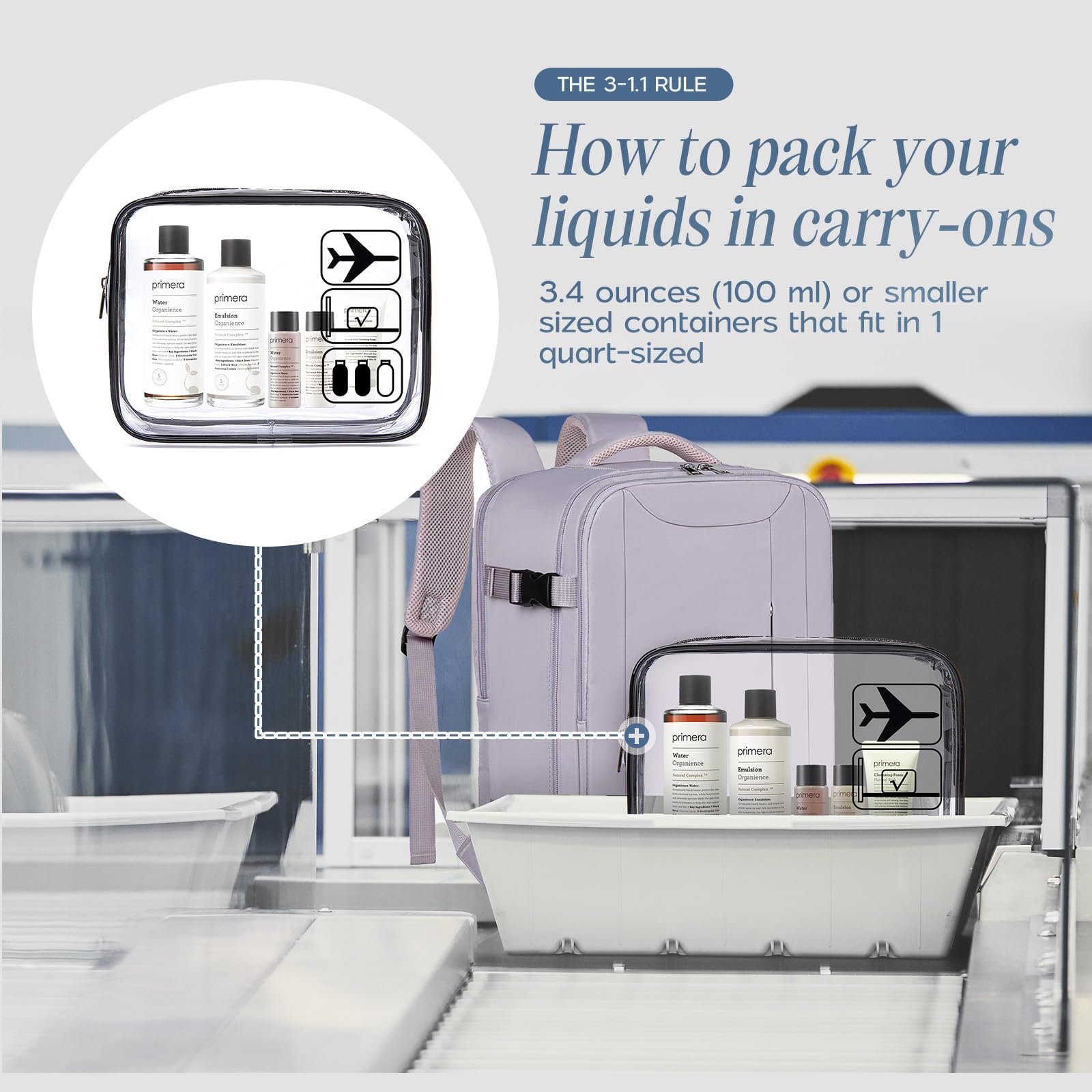 Xkdoai for Ryanair Cabin Bags 40x20x25, Travel Backpack with TSA Approved Clear Bag, Travel Bag Underseat Carry-ons Hand Luggage Bag for Travelling Casual Daypack for Ryan Air Plane