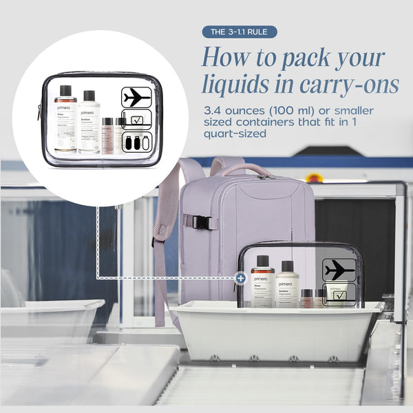 Xkdoai for Ryanair Cabin Bags 40x20x25, Travel Backpack with TSA Approved Clear Bag, Travel Bag Underseat Carry-ons Hand Luggage Bag for Travelling Casual Daypack for Ryan Air Plane