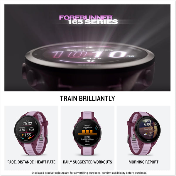 Garmin Forerunner 165 Music GPS 43mm Running Smartwatch, Lightweight, AMOLED Touchscreen, Advanced Training & Insights, Safety & Tracking Features, up to 11 days Battery Life, Aqua