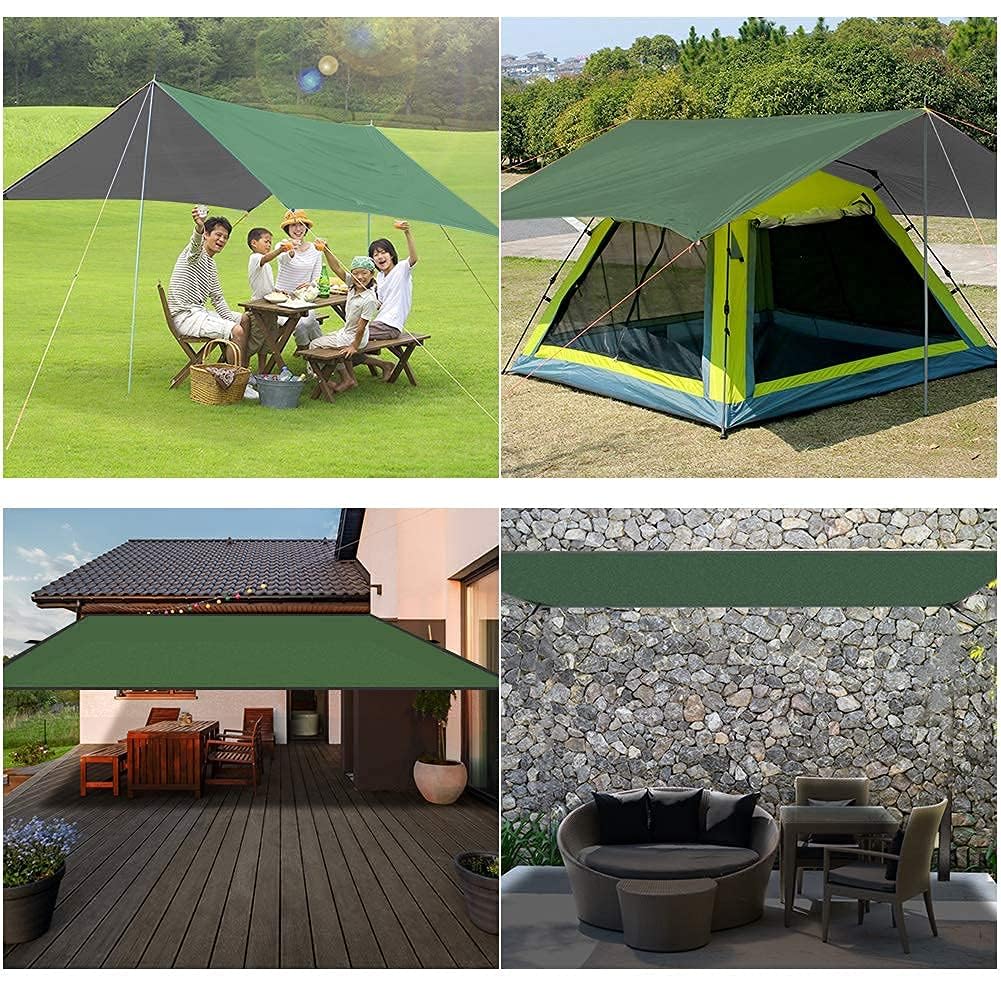 GEEDIAR Hammock Rain Fly Tent Tarp 300 x 300cm - PU3000MM-Anti-UV, Lightweight Waterproof Camping Shelter for Outdoor, Travel, Sunshade, Rain, Hammock - Poles Not Included (Dark Green)