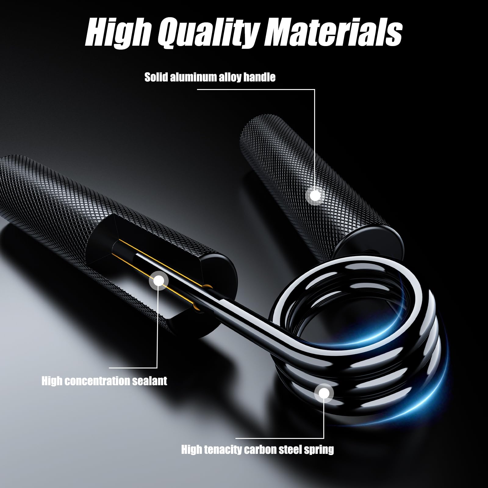 ZEAGUS Grip Strength Trainer 6 Pack,22.5KG-135KG Metal Hand Grip Strengthener,Non-Slip Heavy-Duty Forearm Exerciser,Hand Gripper for Muscle Building