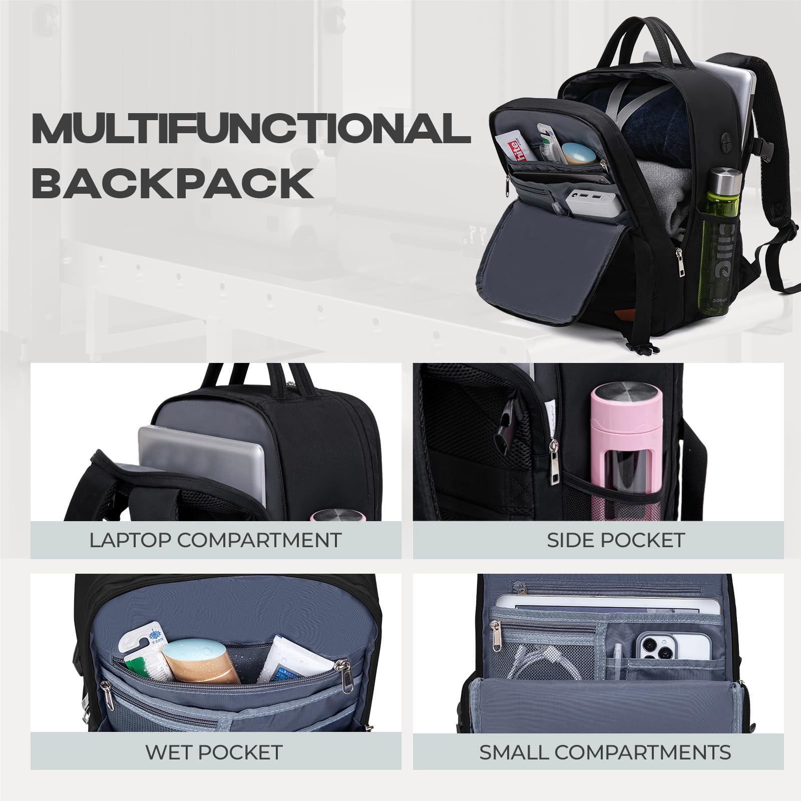 VMIKIV for Ryanair Cabin Bags 40x20x25 Underseat Carry On Bag,Small Travel Backpack Cabin Size for Men Women,Hand Luggage for Overnight, Weekend,Under Seat Casual Daypack for Airlines