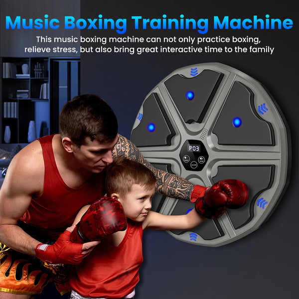 prettop Music Boxing Machine, Smart Bluetooth Boxing Machine with Gloves, Wall Mounted Punching Machine with 9 Level Speed & Mode Adjustment with LED Light for Kids or Adult to Exercise