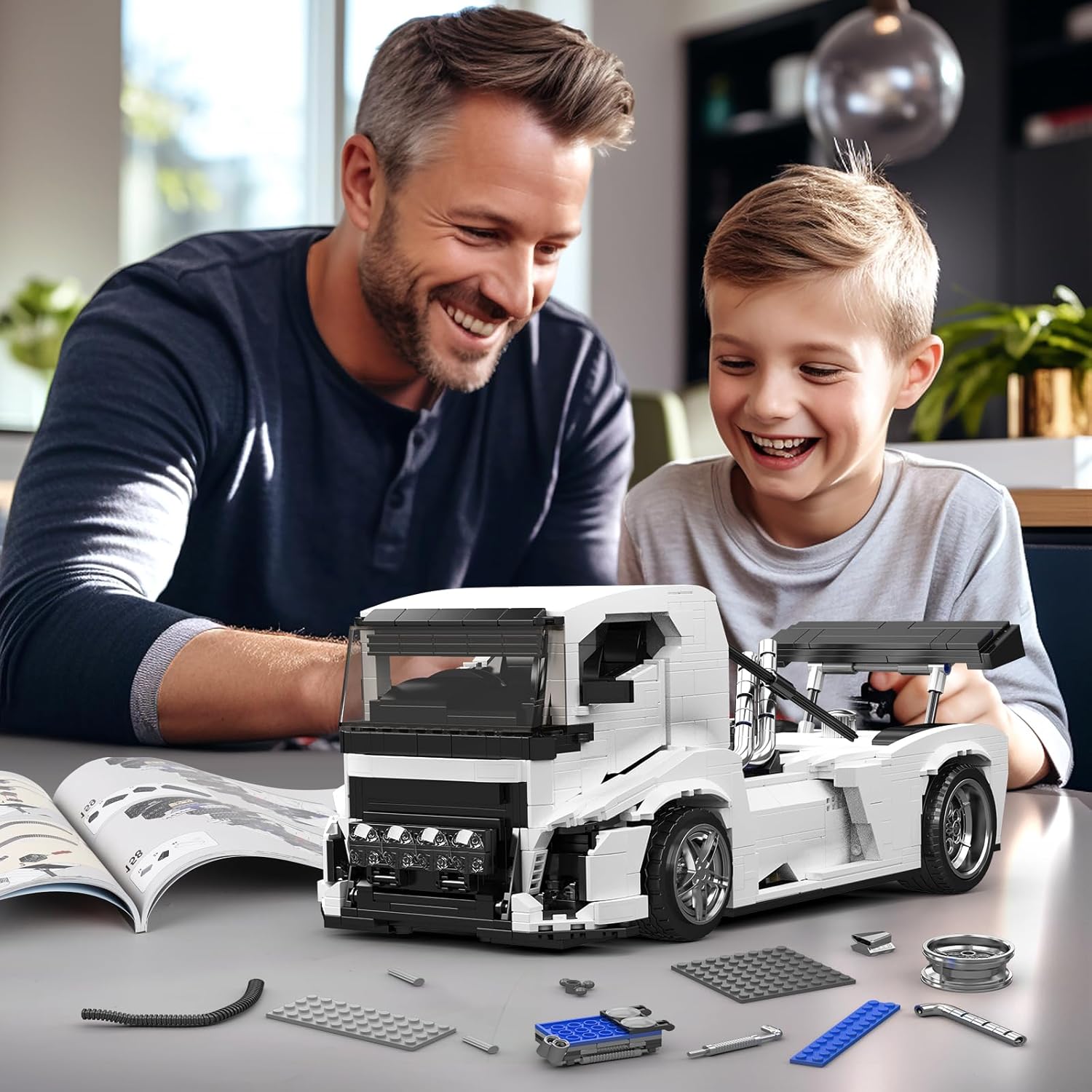 Mould King 10036 Technology Knight Truck Building Blocks Kit, 1604+ PCS Creative Sports Car Truck Model Building Toy Set for Kids 14+/Adult Collectors (Static Version)