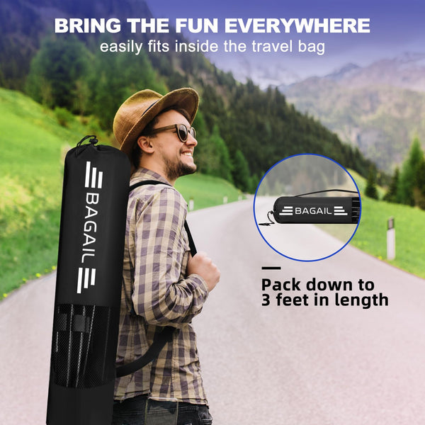 BAGAIL Badminton Net, Foldable Nylon Net, Hieght Adjustable Stand and Portable Carry Bag, Easy to Assemble or Disassemble, Ideal Recreational Sports Net for Tennis, Kids Badminton or Volleyball