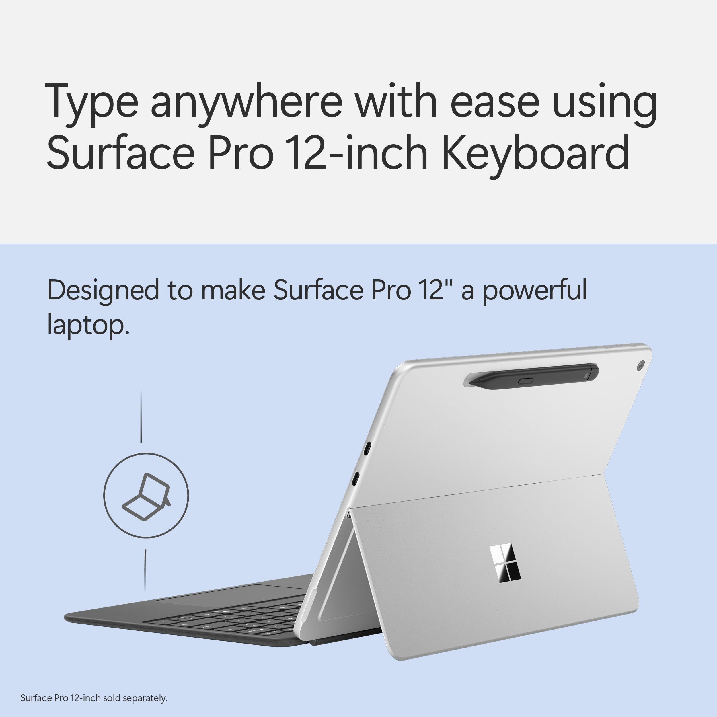 Microsoft Surface Pro Flex Keyboard with Slim Pen | Black | 2-in-1 Alcantara® Keyboard for Surface Pro Windows 11 Copilot+ PC