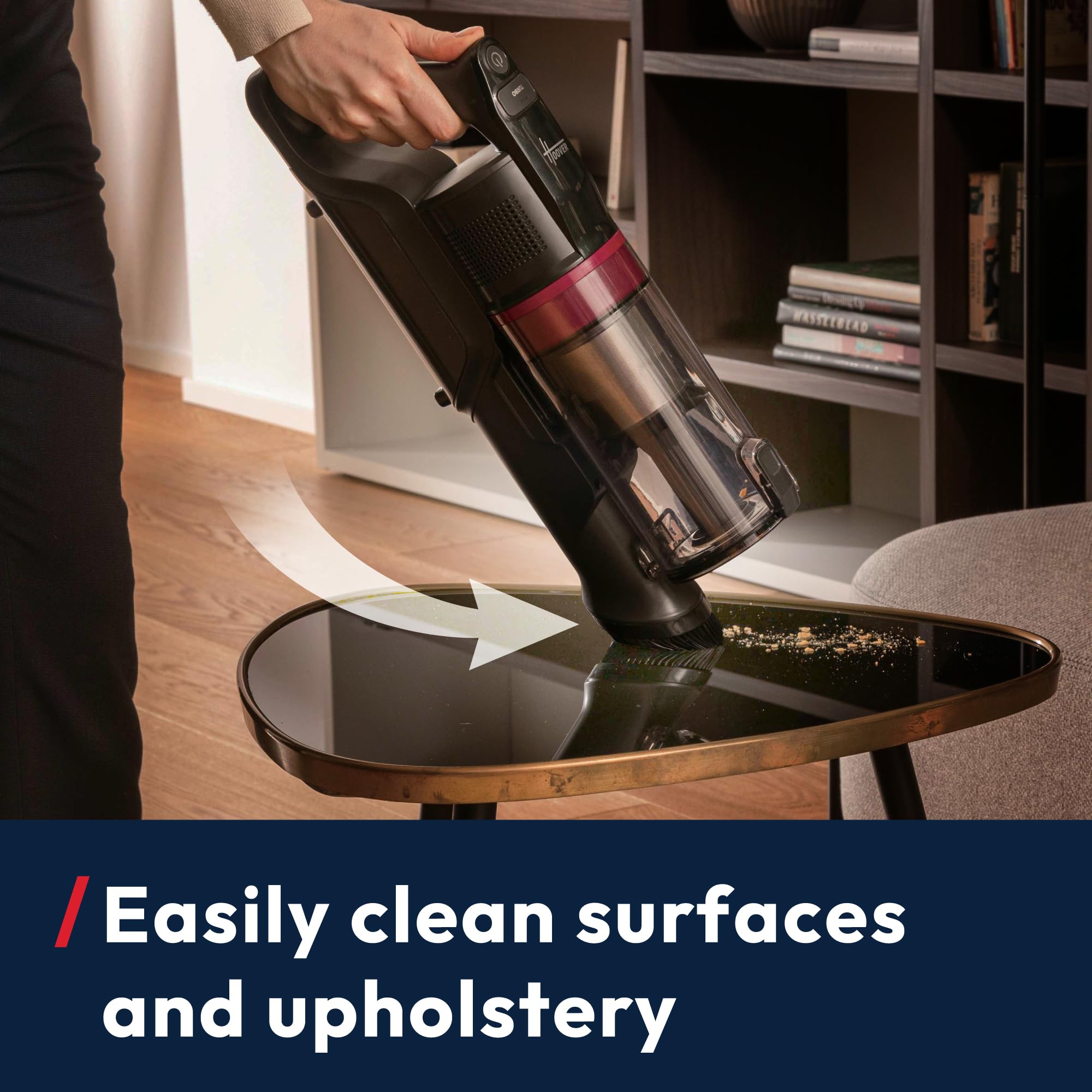 Hoover HF1 Plus Cordless Stick Vacuum Cleaner with Turbo Suction Mode, Up to 45 Min Runtime, Rechargable, Multi-Floor Nozzle, Anti Hair Wrap, Handheld Capability, 165w [HF1PZ10H]