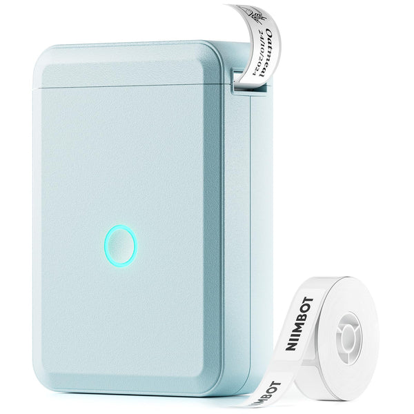 NIIMBOT Label Maker Machine, D110 Upgraded Version Sticker Printer Maker with 1 Roll White Starter Label Paper, Thermal Label Printer for School Office Home Organization