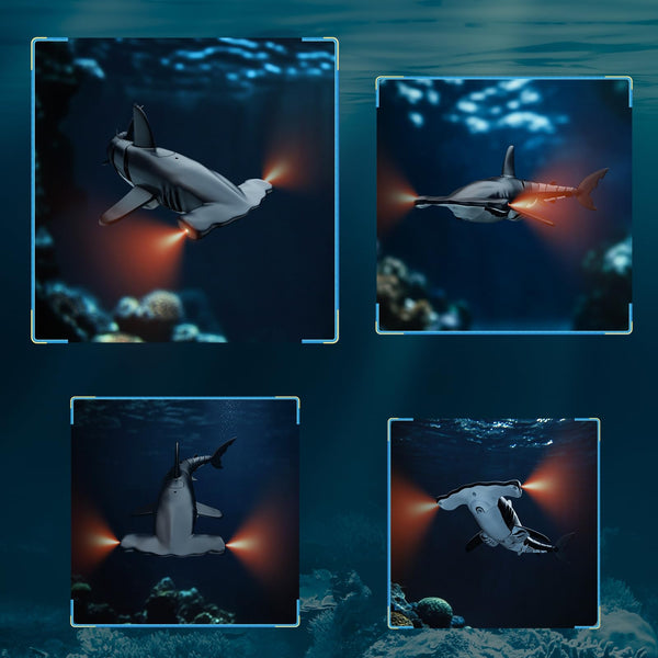 fygurso Remote Control Shark Toys High Simulation, Summer Water Toys for Kids, for Boys Ages 6+, Party Fun Games for Pool & Bath (Gray)