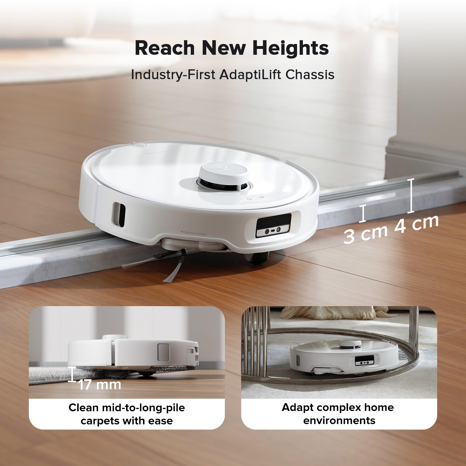 roborock Qrevo Curv S5X Robot Vacuum and Mop, 18500 Pa, Zero-Tangling System, FlexiArm Side Brush&Mop, 75°C Hot Water Mop Washing, Intelligent Dirt Detection, Self-Cleaning Multifunctional Dock 3.0
