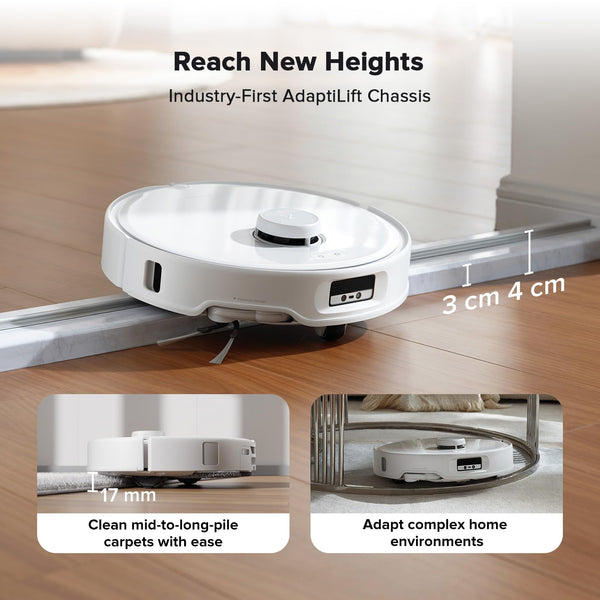 roborock Qrevo Curv S5X Robot Vacuum and Mop, 18500 Pa, Zero-Tangling System, FlexiArm Side Brush&Mop, 75°C Hot Water Mop Washing, Intelligent Dirt Detection, Self-Cleaning Multifunctional Dock 3.0