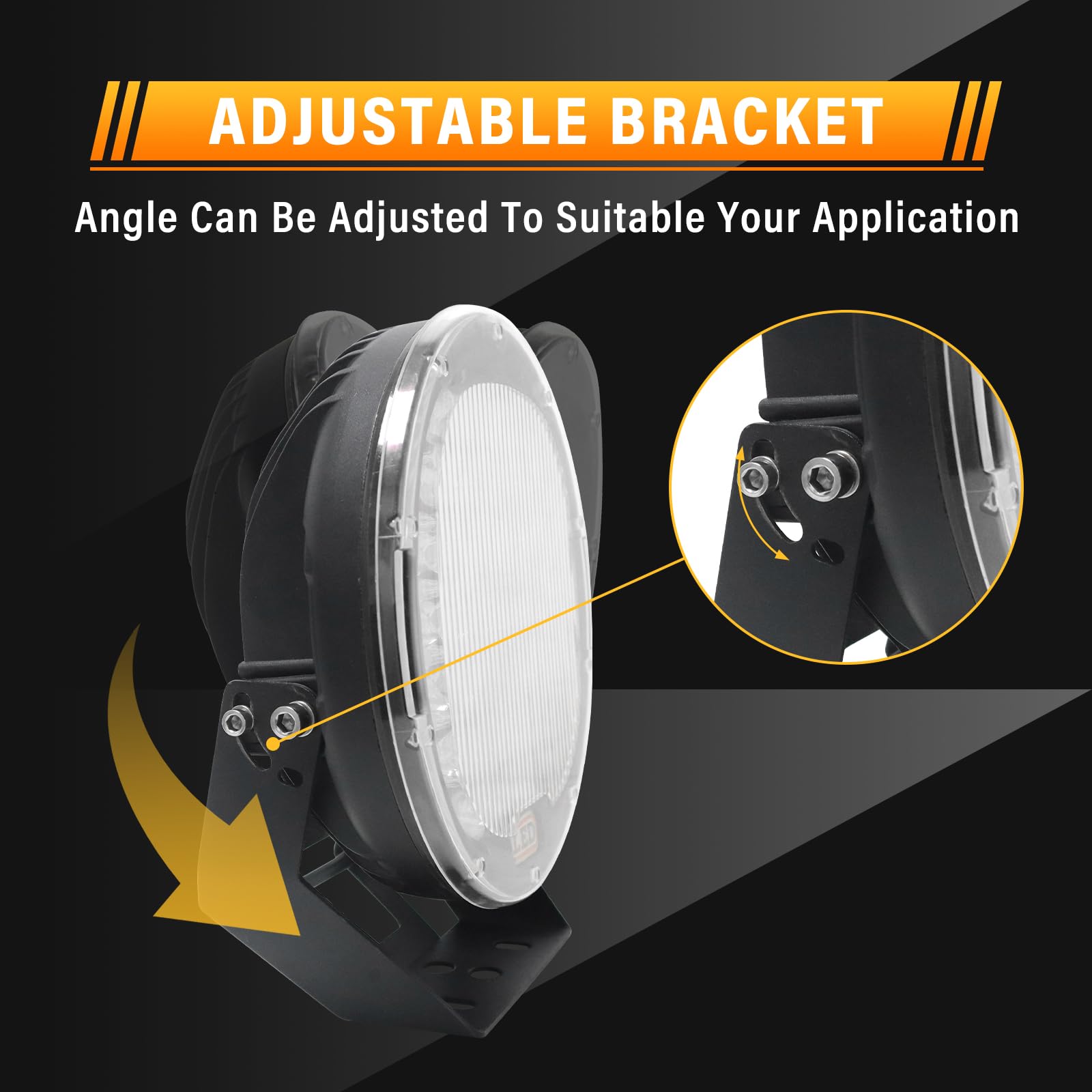 RIGIDON 2 Pcs Black Case Round Led Work Light, 9 inch 294W Spot Beam, 12V 24V Driving Lights Lamp Headlight for Car Off road Boat Truck 4x4 SUV ATV Tractors Excavator, 6000K White, Fog Lamp