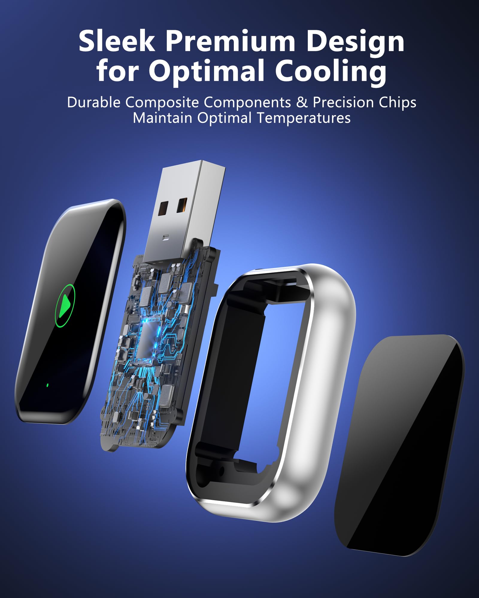 TKHIN CarPlay Wireless for iPhone - Car Play Wireless Dongle for Factory Wired CarPlay to Wireless 5GHz WiFi Car Connection for Cars After 2016 (Only for iPhone)