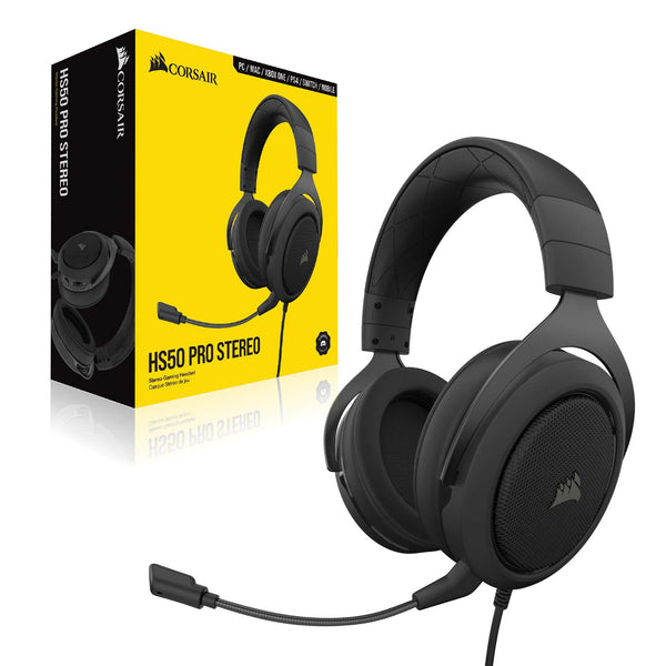 CORSAIR HS55 SURROUND Lightweight Multiplatform Wired Gaming Headset – Dolby 7.1 Surround Sound – iCUE Compatible – PC, Mac, PS5, PS4, Xbox, Nintendo Switch, Mobile – Carbon