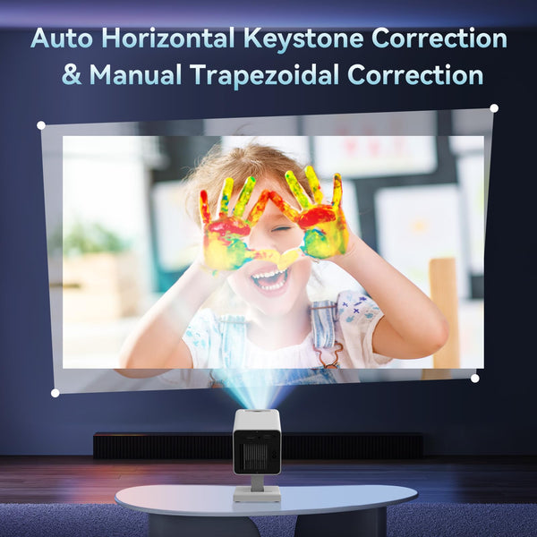 Mini ProjectorProjector with WIFI 6 and Bluetooth, 4K 1080P Support Portable Projector Movie Auto Keystone for Laptop, PC, Smartphone