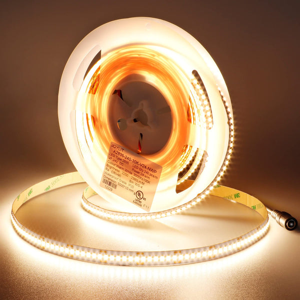 JOYLIT 24V LED Strip Lights 5M 3000K Warm White Indoor 14000LM Ultra Bright, CE UL Professional CRI 92+ 238LEDs/M High Density 2835 SMD 120W Dimmable