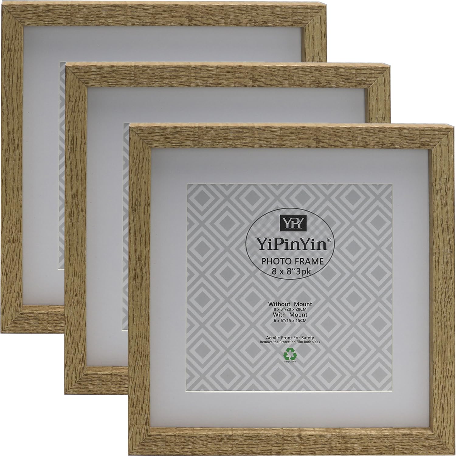 Black 50x70cm Boxed Picture Frames Set of 3 with Mounts for 40x60cm, 70x50cm poster frame with Acid Free mount for 40x60cm photo (Black 3Pack)