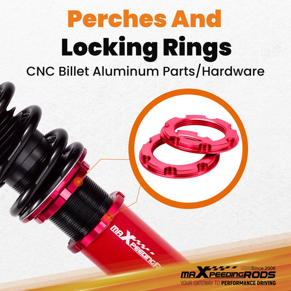 maXpeedingrods Coilovers for Honda Civic 1988-2000, for Honda CRX del Sol 1992-1995, for Acura Integra 1990-2001, 24 Levels Damper Adjustable Struts, Height Adjustable T6 Upgraded Lowering Kit