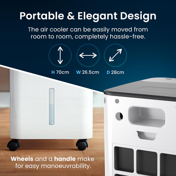 Pro Breeze 4-in-1 Air Cooler with 10 Litre Capacity, Remote Control, 3 Fan Speeds & LED Display. Powerful Evaporative Air Cooler with Built-in 7.5 Hour Timer & Automatic Oscillation for Home & Office