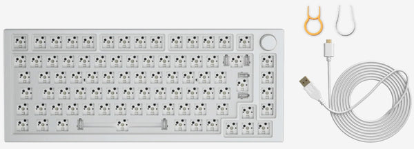 Glorious Gaming GMMK PRO 75% Barebones (Frame Only) - Modular Mechanical Gaming Keyboard, TKL Size (75%), 1.5kg Frame, RGB, Customisable, 5-Pin Switch Support, International/ISO Layout - Black Slate