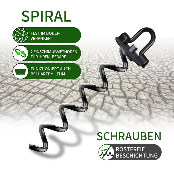 Ground Anchor, Metal Trampoline Anchor Use with Drill, Heavy Duty Earth Anchors for Camping Tents, Sheds, Trampoline, Swings, Pack of 4