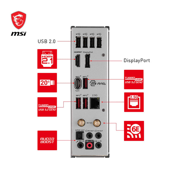 MSI B760 GAMING PLUS WIFI DDR4 Motherboard, ATX - Supports Intel 14th, 13th & 12th Gen Core Processors, LGA 1700 - DDR4 Memory Boost 5333+MHz/OC, 1x PCIe 4.0 x16, 2 x M.2 Gen4, 2.5G LAN, Wi-Fi 6E