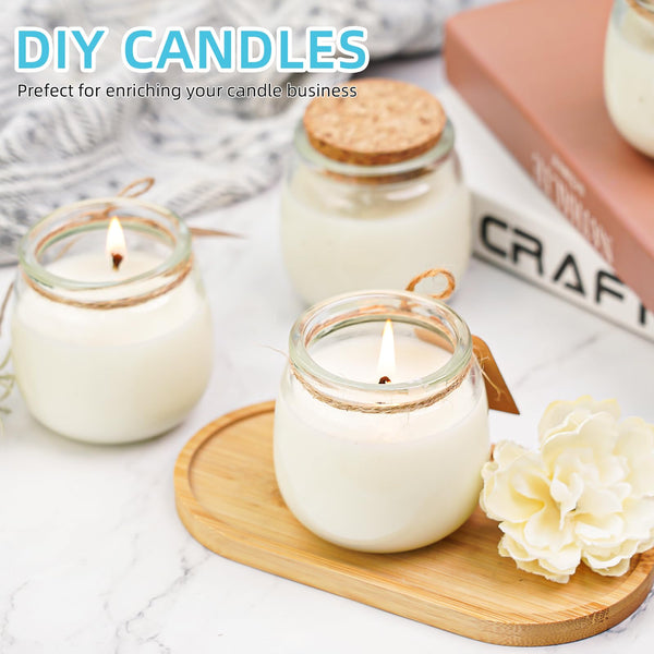 Absovetu 40 Pack Small Glass Jars with Lids and Labels 200ml/7 oz - Candle Jars Mason Jar for Overnight Oats Jam Jar for Wedding Christmas DIY Gifts