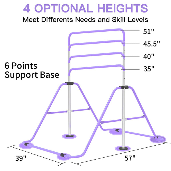 EVERYMILE Gymnastics Bars, Junior Training Kip Bar Gymnastics Equipment for Home,Adjustable Height Folding Horizontal Bar with Gymnastic Rings