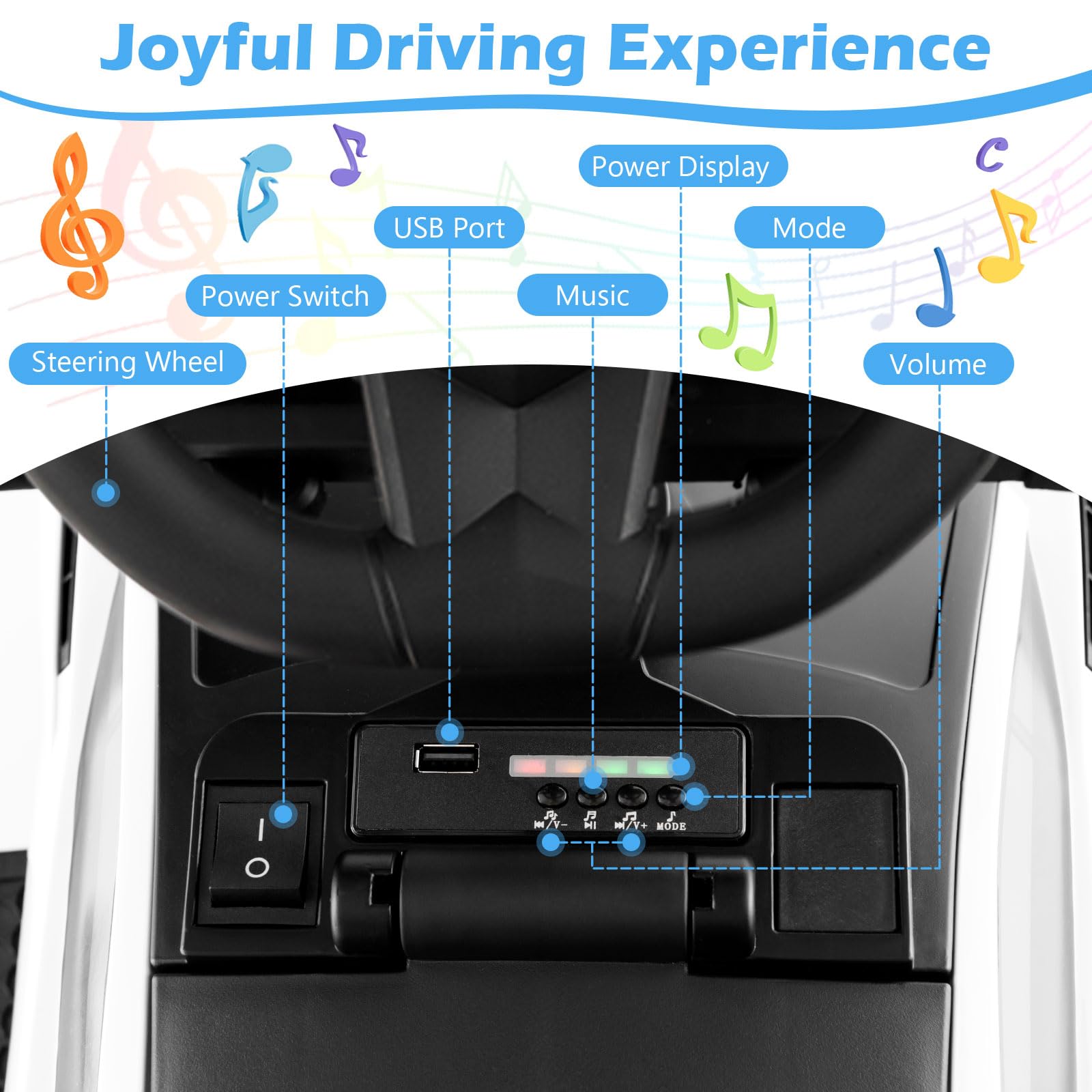 GYMAX 3 in 1 Kids Ride on Push Car, Licensed Lamborghini Push Along Car with Handle, Guardrails, USB Port, Music & Lights, Underneath Storage, Toddler Sliding Toy for 18-60 Months Boys Girls (Black)