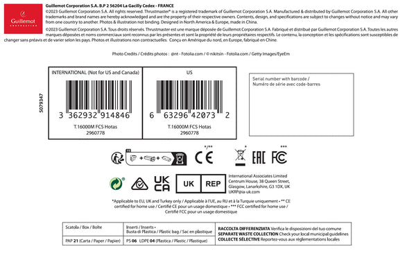 Thrustmaster T16000M FCS Hotas - Flight Control System with Joystick and Throttle, Featuring H.E.A.R.T HallEffect AccuRate Technology for PC