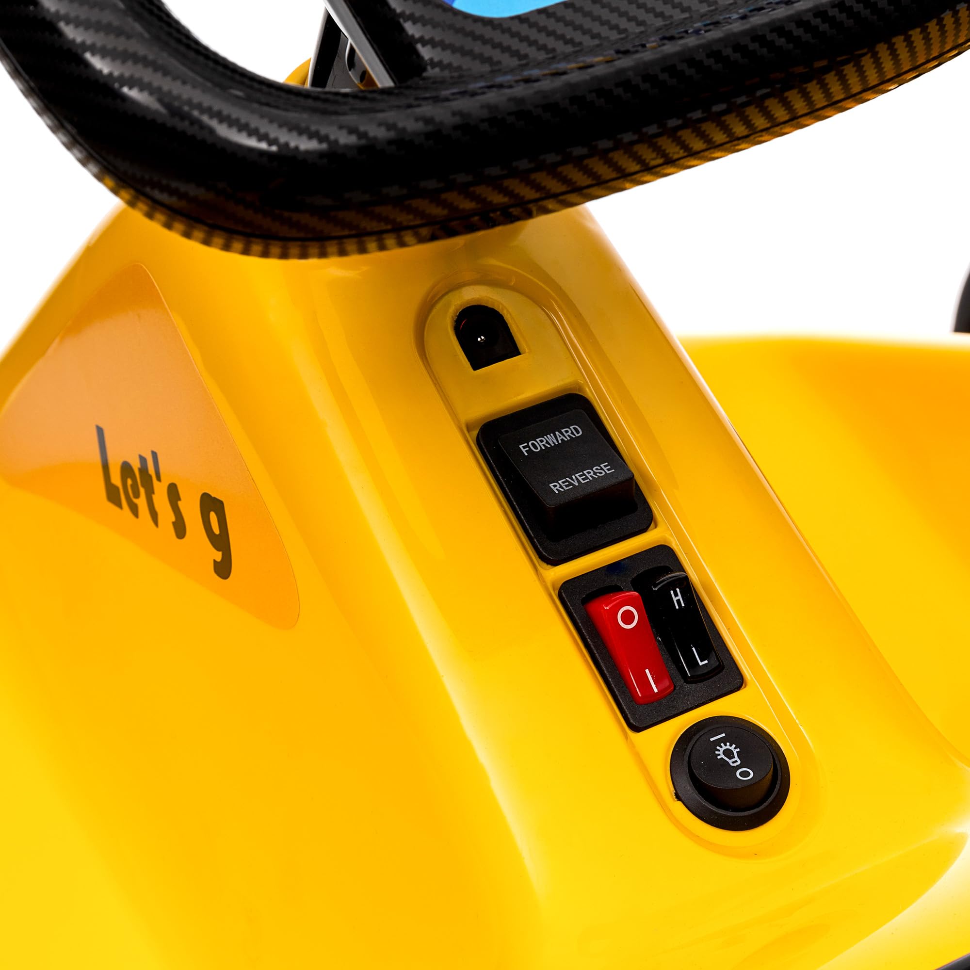 AIYAPLAY Electric Go Kart, 6V Battery Powered Kids Go Kart with Music, Light, Horn, Kids, Ride on Car for 3-5 Years, Yellow