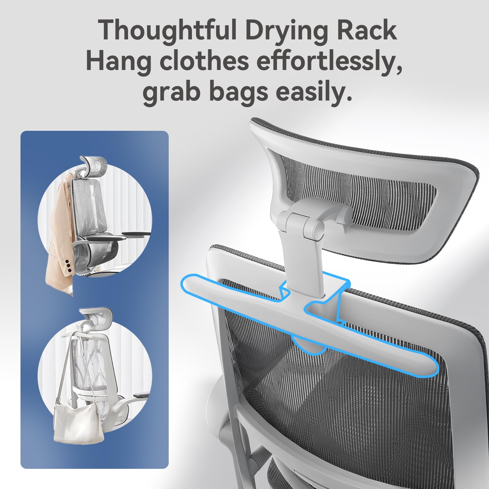 SIHOO M59AS Ergonomic Office Chair, Desk Chair with 3D Coordinated Flip-up Armrests, Computer Chair with Dual Back Design and Adaptive Dynamic Lumbar