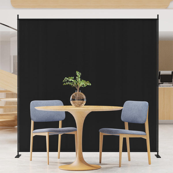 C-Hopetree 6 Panels Room Divider, 180cm Tall Indoor Folding Privacy Screen, Portable Partition Separator, Freestanding Separation Temporary Wall for Office, Bedroom, 304cm W X 180cm H, Black