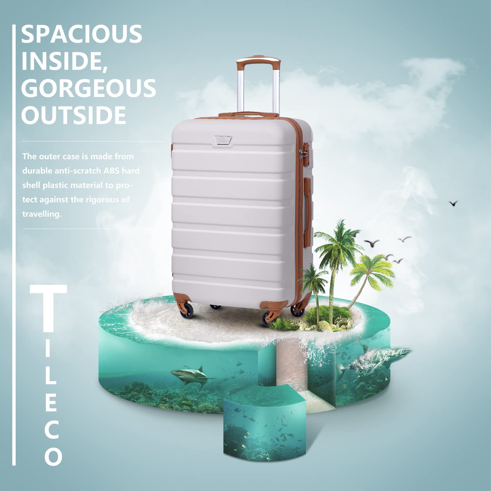 COOLIFE Suitcase Trolley Carry On Hand Cabin Luggage Hard Shell Travel Bag Lightweight with TSA Lock and Durable 4 Spinner Wheels (Lemon Yellow, L(77cm 93L))