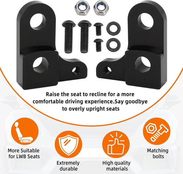 Alpha Rider Seat Recliner Brackets For Porsche 991 GT3, 981 & 718 GT4, 981 & 718 Spyder, LWB Seat Recliner Brackets Light Weight Bucket Seats Brackets Raise 1" in, 2 Brackets for 1 Seat