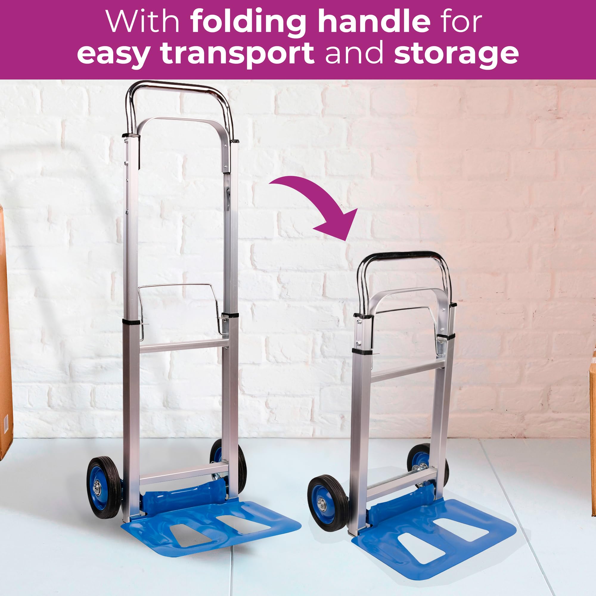 Neo Heavy Duty Aluminium Folding Sack Platform Trolley Hand Truck Barrow Wheels (150 kg)