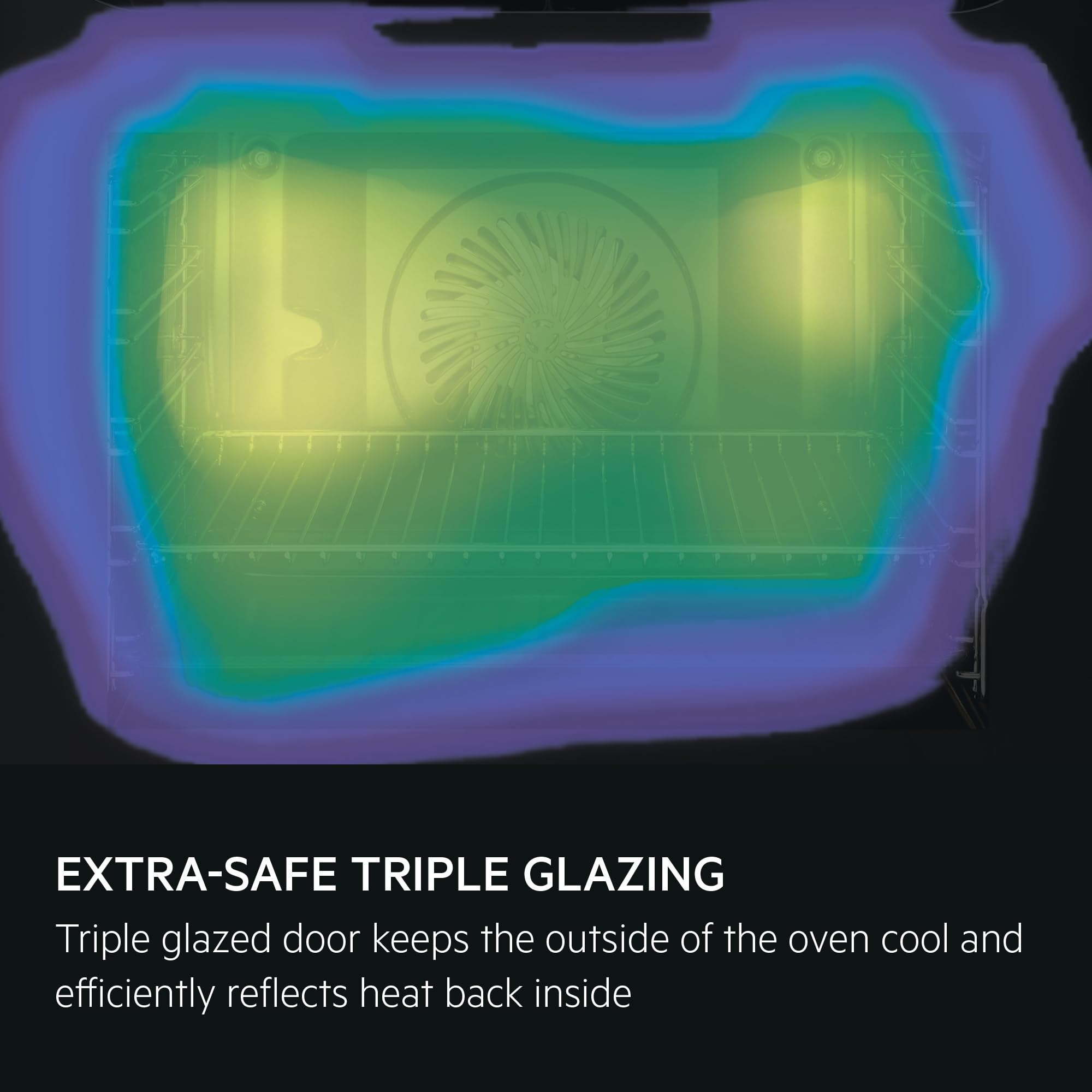 AEG 3000 Series Surroundcook Integrated Oven BEX335011B, 72L Multilevel Cooking, Turbo Grill, Defrost, Led Display, XL Baking Tray, Aqua Clean, Built-in Oven 590x560x550mm, Class A+++ Black