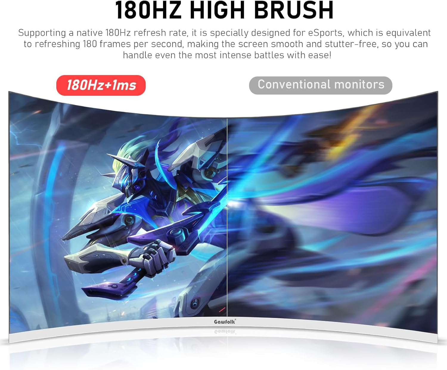 Gawfolk 34 Inch Ultrawide Curved 144Hz Gaming Computer Monitor 1500R PC Screen 21:9 UWQHD (3440x1440),Adaptive Sync,178° Viewing Angle,Display Port、HDMI 2.0, VESA75x75MM-Black