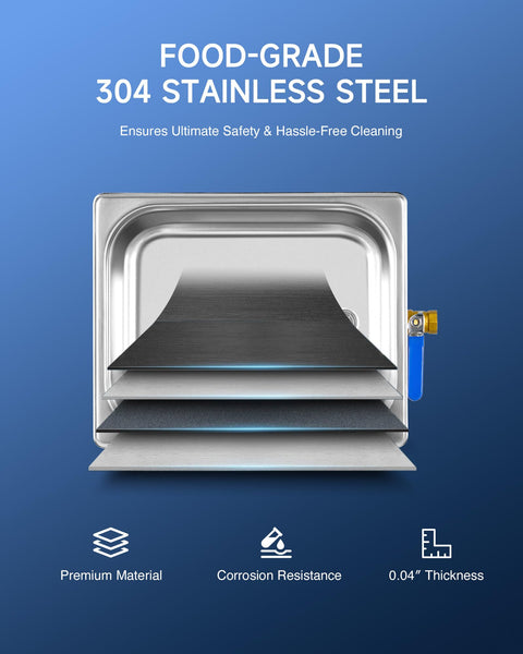 CREWORKS 6L Digital Ultrasonic Cleaner, 1.6 gal. Ultrasonic Cleaning Machine with Degas & Gentle Modes, 180W Professional Ultrasound Cleaner with 300W Heater and Timer for Glasses