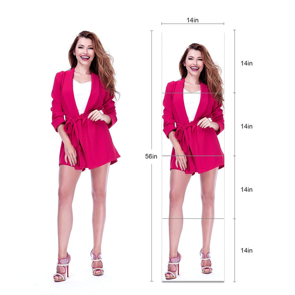 EVENLIVEFull length mirror Tiles (35cm35cm4Pcs-Glass) Frameless wall mirror, self adhesive long mirror, body mirror, used as gym mirrors for home