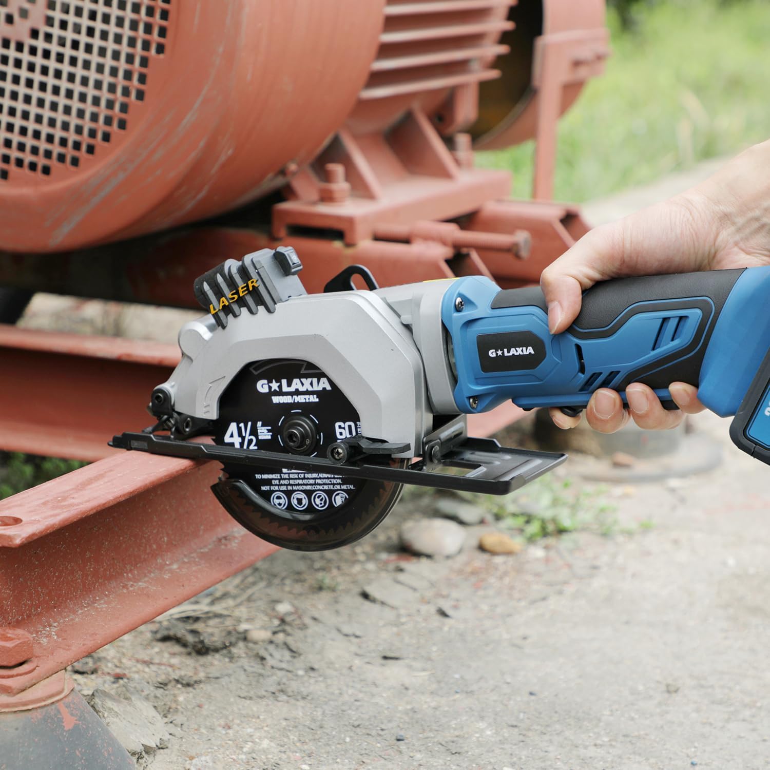 G LAXIA 20V Cordless Circular Saw, Mini Circular Saw 3400RPM, Compact Electric Lightweight Saw with Speed Trigger， Maximum Cutting Depth of 28MM (45°),42.8MM (90°) –2000mAh Battery and Charger