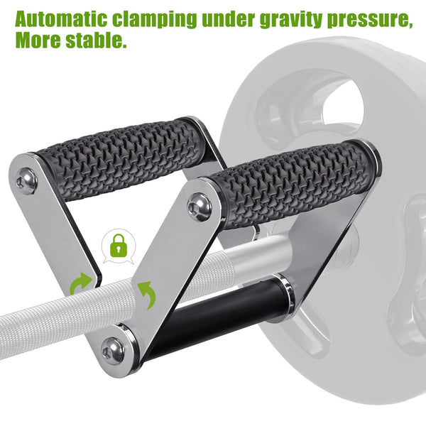 SELEWARE V Bar Landmine Handle Attachment, Solid Landmine Double D Handle T Row Attachment With Non-Slip Rubber Handle, Fits Olympic Bars Strength