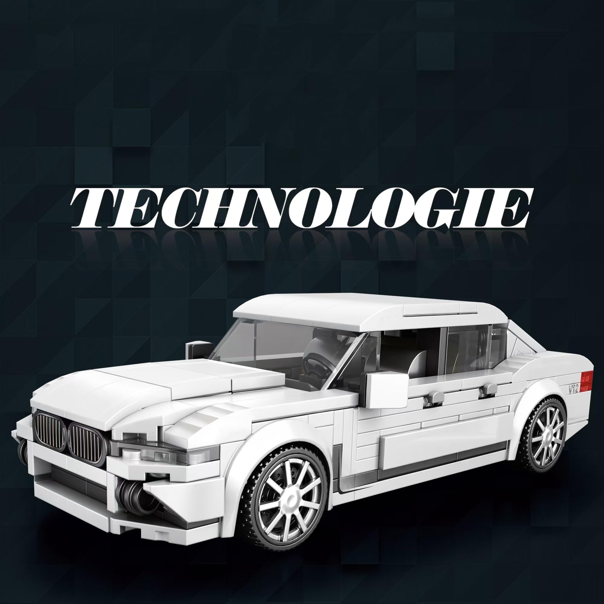 Ebortsin Sports Car Building Set for M760Li, Racing Car Model Building Blocks, 398 PCS Collectible Iconic Sports Vehicle Construction Kit, Gifts for Kids & Sportscar Enthusiasts