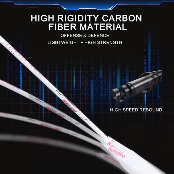 KUMPOO Badminton Rackets Set Professional Badminton Racquet: Full Carbon Fiber Badminton Rackets set of 2 for backyards, Lightweight Badminton Rackets