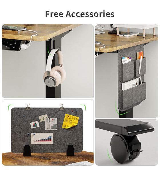 MAIDeSITe Height Adjustable Standing Desk Electric Standing Desk Sit Stand Desk Stand Up Desk with Cable Tray 120 * 60cm Desktop for Home Office