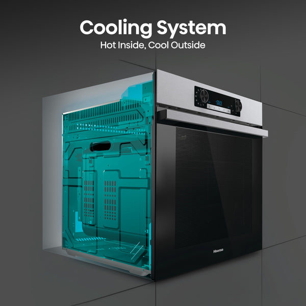 Hisense BI64211PB 77 Litre Built In Electric Single Oven With Pyrolytic Cleaning, Pizza Mode, Multiphase Cooking- Black 22x23x23 inches (LxWxH) - A+ Rated, Extra Large