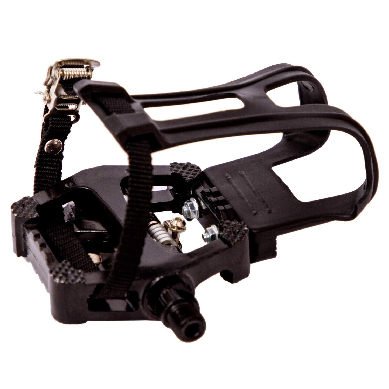 COZYROOMY SPD pedals - Hybrid pedal with clips and straps, Suitable for indoor exercise bikes, Spin Bike and all bikes with 9/16" axles. 6 Month