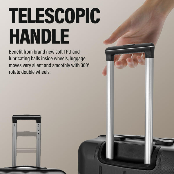 ATX Luggage Suitcase Large on 4 Dual Spinner Wheels Super Lightweight ABS Hard Shell Hold Check in with Built-in TSA Lock (Orange, 110 Liter)