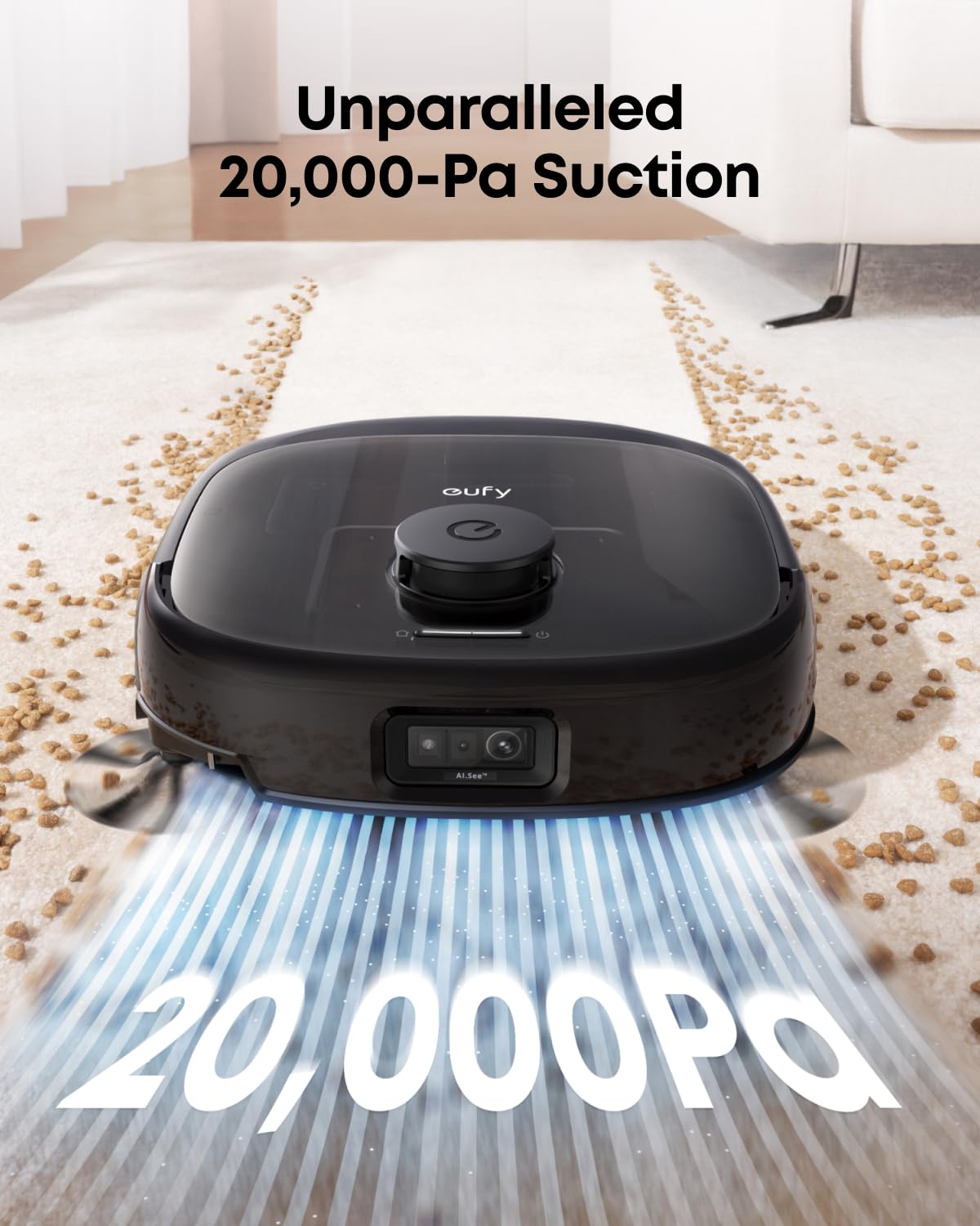 eufy E25 Omni Robot Vacuum Cleaner with Mop, HydroJet System, 20,000 Pa Turbo Powerful Suction, Zero Tangling, Corner-to-Edge Deep Cleaning and Mop Lifting, with Auto All-In-One Station