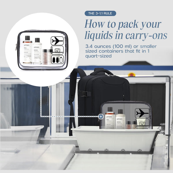 Xkdoai for Ryanair Cabin Bags 40x20x25, Travel Backpack with TSA Approved Clear Bag, Travel Bag Underseat Carry-ons Hand Luggage Bag for Travelling Casual Daypack for Ryan Air Plane